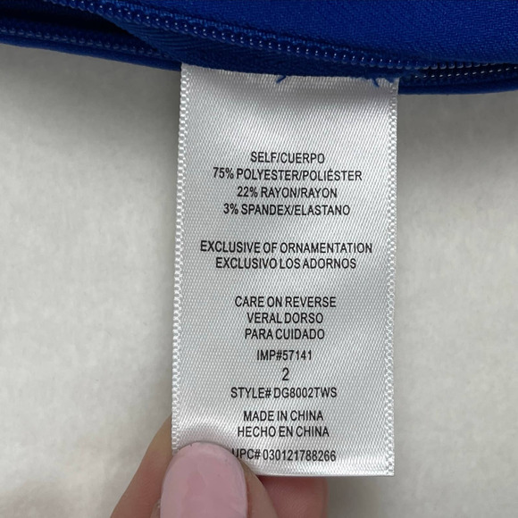 Dylan Gray Ankle Electric Blue Dress Pants with Stretch and Size Zipper SIZE 2 - Picture 8 of 10